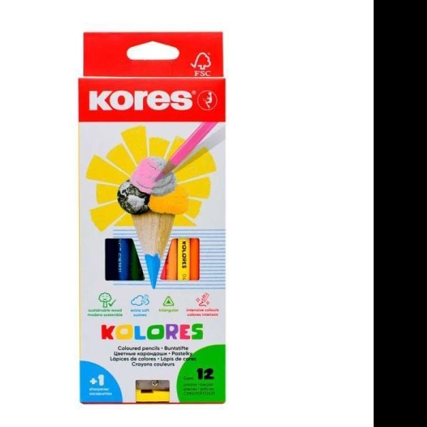COLORES ESTUCHE C12 L. KORES TRIANG.